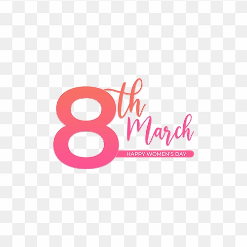 8th March Happy Women's Day free transparent design